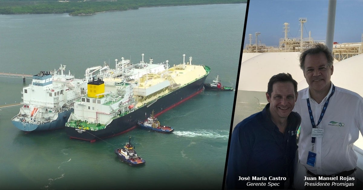 El gas que asegura la energía térmica en Colombia llega a un gigante barco en las costas de Cartagena