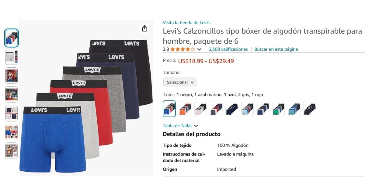 calzoncillos de Levi - Así puede conseguir 6 calzoncillos de Levi's por  mil; es un gangazo's