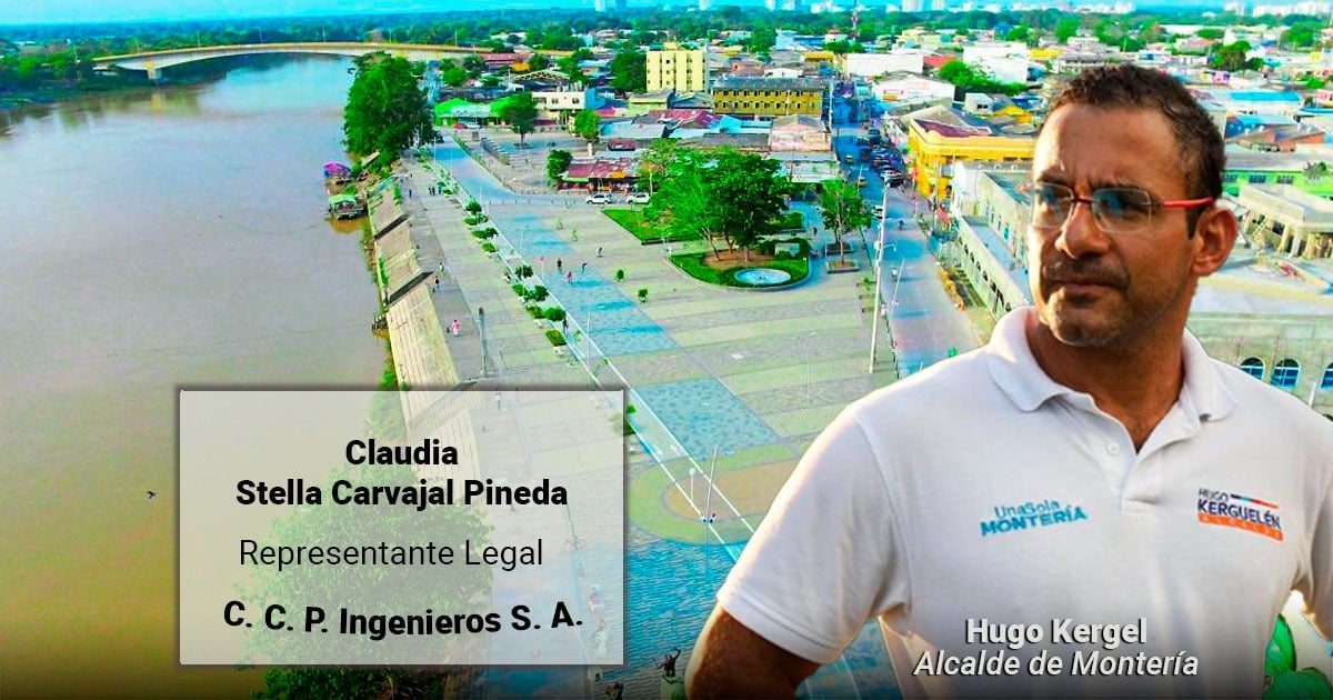 La contratista que el alcalde de Montería Hugo Kerguelén ha favorecido con obras por $90 mil millones