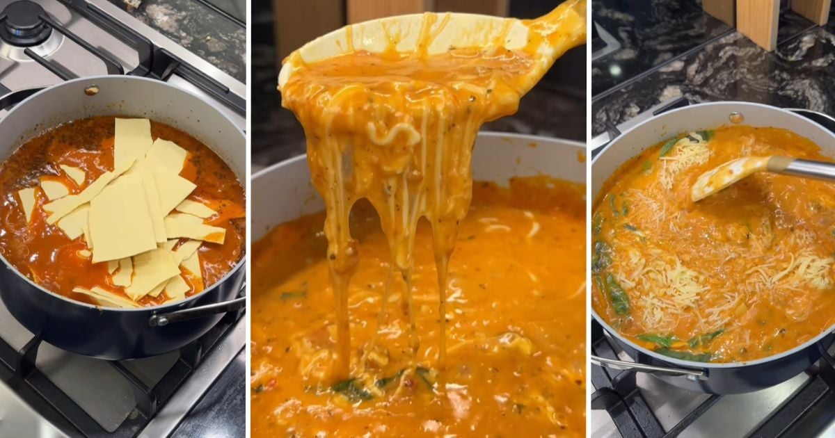 Así puede hacer una sopa de lasaña muy cremosa y repleta de queso; es fácil y deliciosa