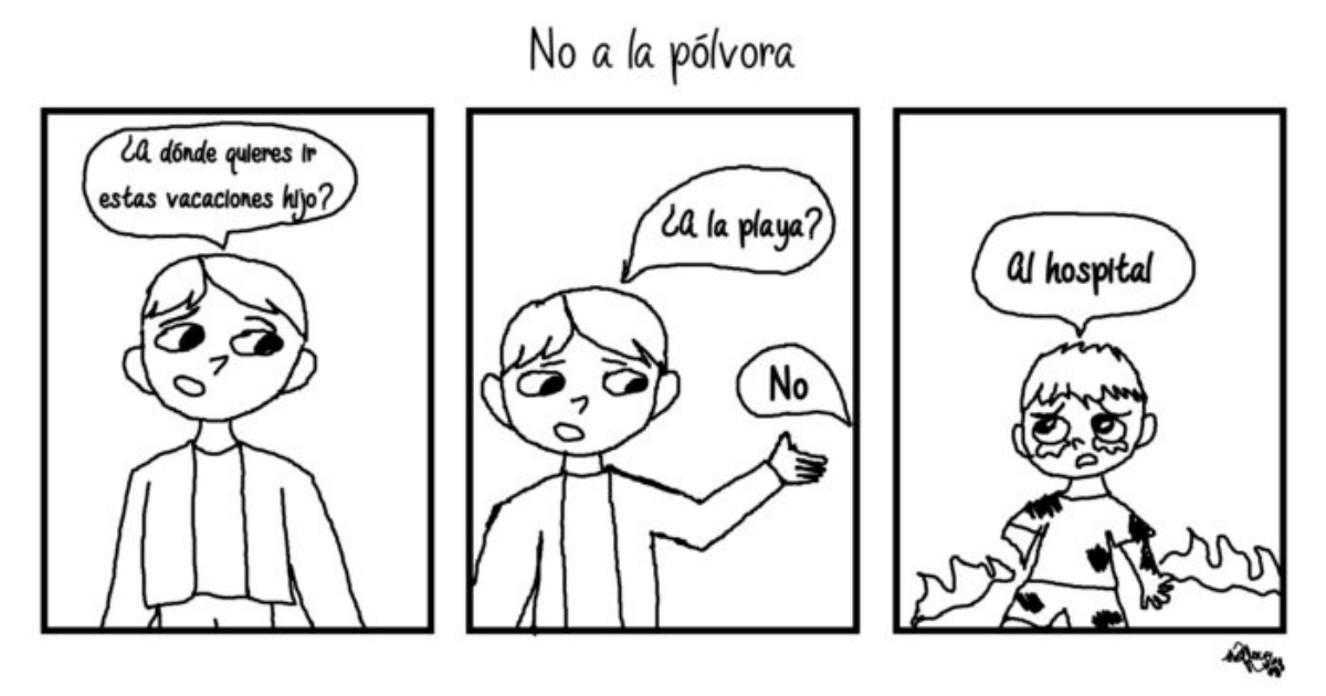 Caricatura: No a la pólvora