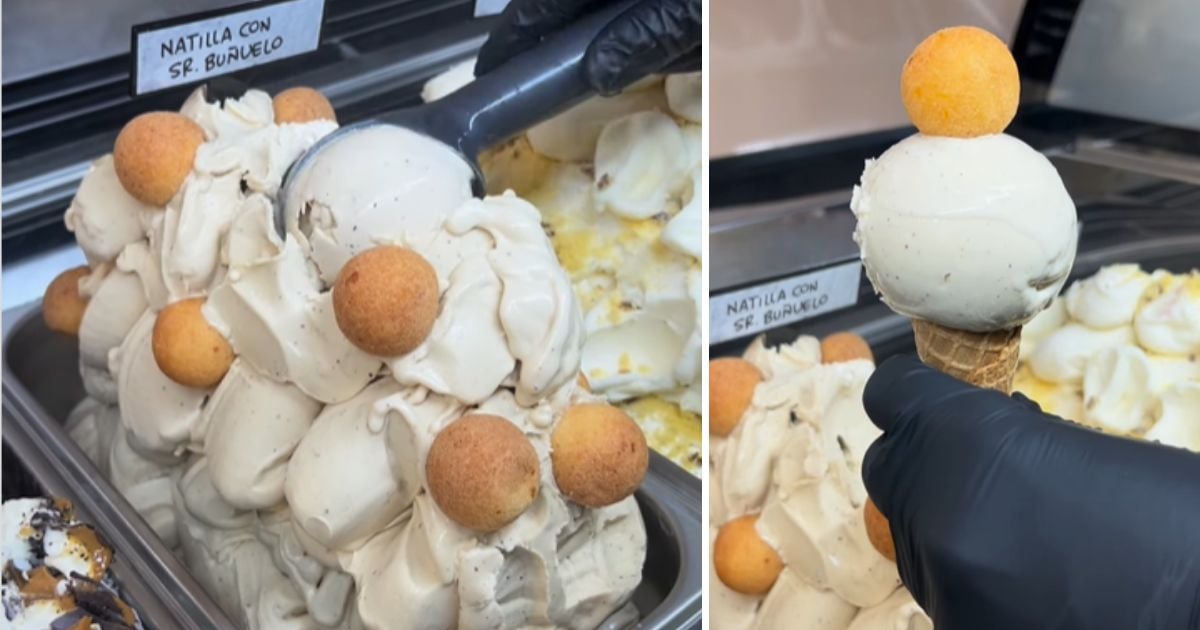 Este es el helado de natilla y buñuelo que puede probar en Manizales; es el único del país